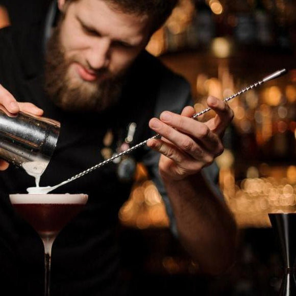 Round End Bar Spoon 45cm - Antique Brass - BarBits.co.uk