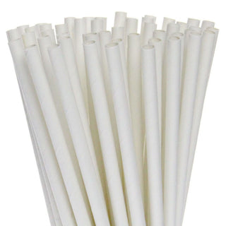 Plain White Paper Straws 8
