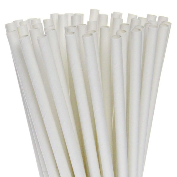 Plain White Paper Straws 8