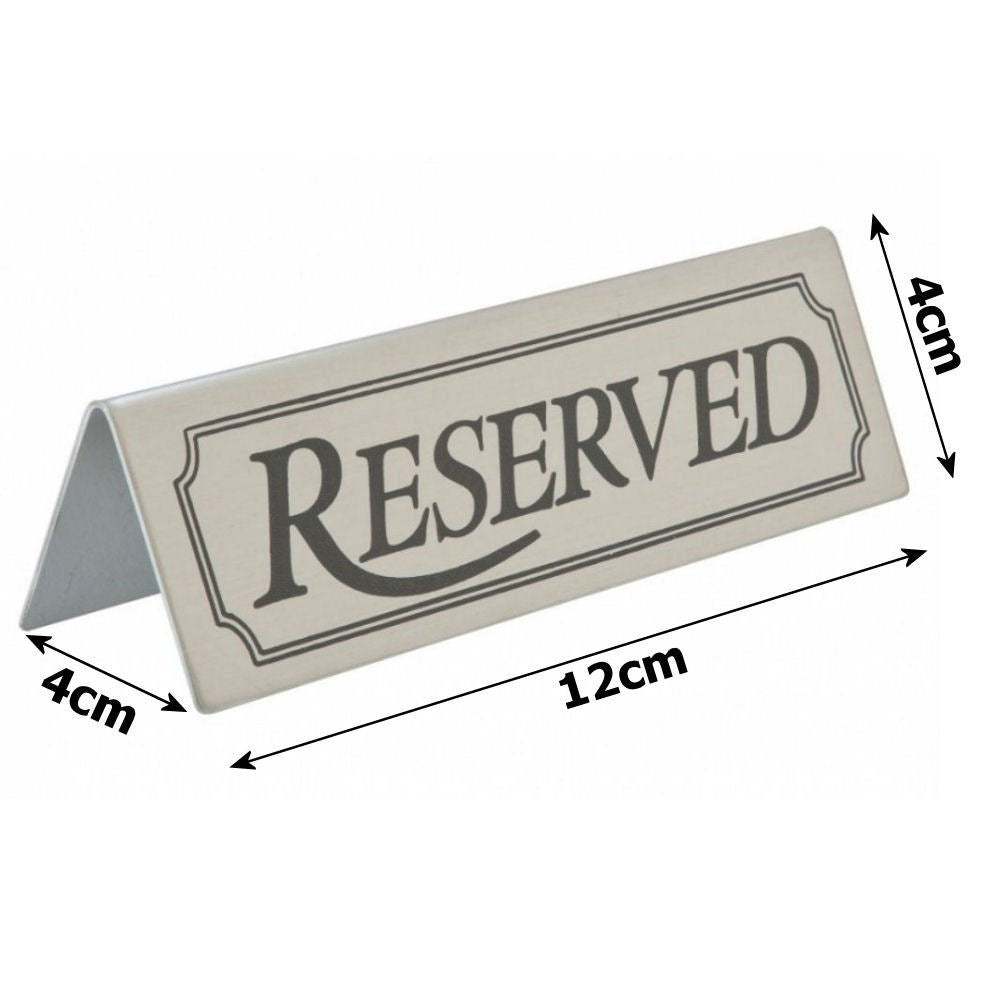 Reserved Table Sign - Stainless Steel