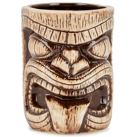 Ceramic toscano lono tiki mug 450ml brown novelty bar mug for serving cocktails mocktails and soft drinks - BarBits.co.uk