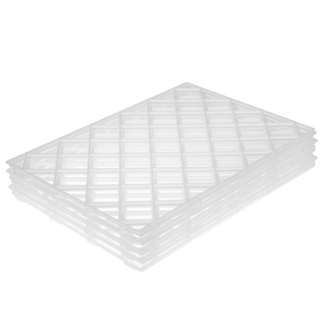 White Plastic Glass Mats - Pack of 10