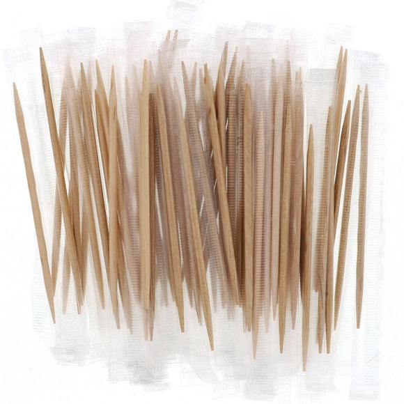 Wooden Toothpicks Individually Wrapped - 1000 - BarBits.co.uk